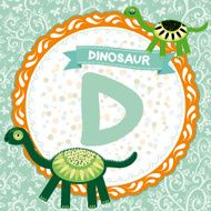 ABC animals D is dinosaur Childrens english alphabet Vector N2