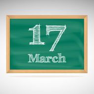 March 17 inscription in chalk on a blackboard N2