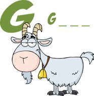 Goat Cartoon Character With Spelling Text