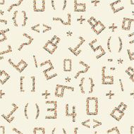 Seamless vector of numbers and geometric shapes