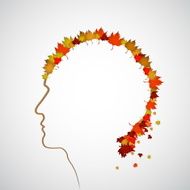 Human head with leaves - Autumn symbol