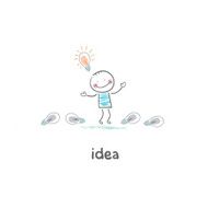 man found his idea Concept ideas