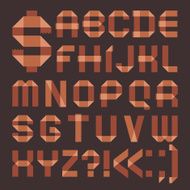 Font from brownish scotch tape - Roman alphabet