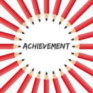 Achievement word with pencil background