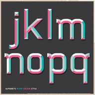 Alphabet retro colour style