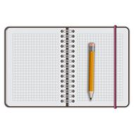 note book paper with pen