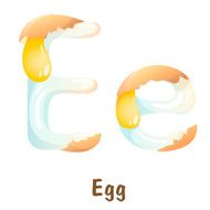 The letter E like broken egg N2