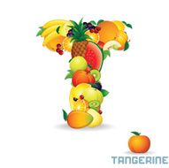 Vector Alphabet From Fruit Letter T
