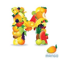 Vector Alphabet From Fruit Letter M