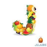Vector Alphabet From Fruit Letter J