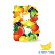 Vector Alphabet From Fruit Letter B