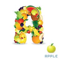 Vector Alphabet From Fruit Letter A