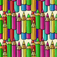 Seamless pattern with colorful pencils N2