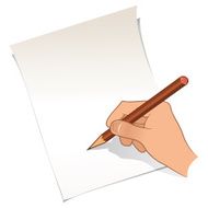 Hand with pencil and paper