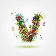 Floral letter for your design N4