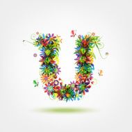 Floral letter for your design N5