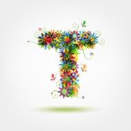 Floral letter for your design N6