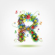 Floral letter for your design N7
