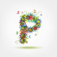 Floral letter for your design N9