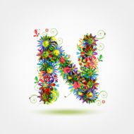 Floral letter for your design N11