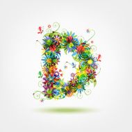 Floral letter for your design N12