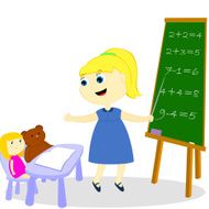 girl teaches toys N2