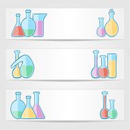 Banners with laboratory test tubes N3