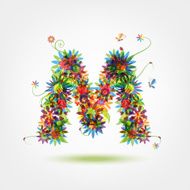 Floral letter for your design N13