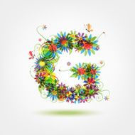 Floral letter for your design N16