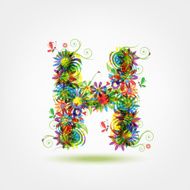 Floral letter for your design N17