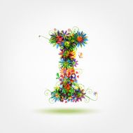 Floral letter for your design N18