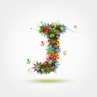 Floral letter for your design N19