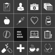 Medicine Health and Drugs Icons Set