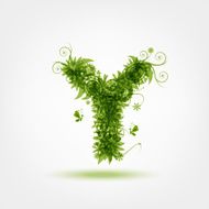 Green eco letter Y for your design