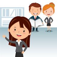 Business team with achievement report