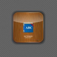 Dictionary wood application icons vector illustration N2