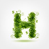 Green eco letter H for your design