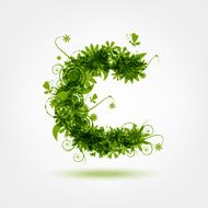 Green eco letter C for your design