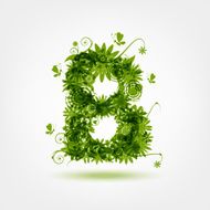 Green eco letter B for your design