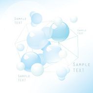Molecule on the blue background