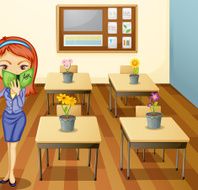 girl in classroom