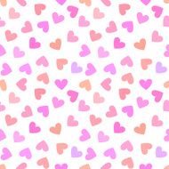 Seamless vintage white heart pattern on pink background