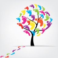 vector tree foot paw print N2
