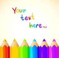 Colored pencils bright colorful set background