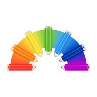 Pencil Rainbow Background Card Or Cover Template N2