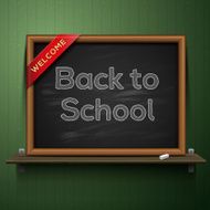 Back to school blackboard on the shelf N2