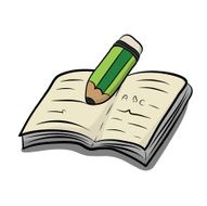 pencil and book