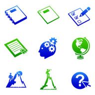 Careers &amp; Documents Icons - Blue and Green Series