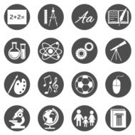 Vector Set of School Subjects Icons N18