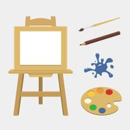 Vector illustration tools of the artist set